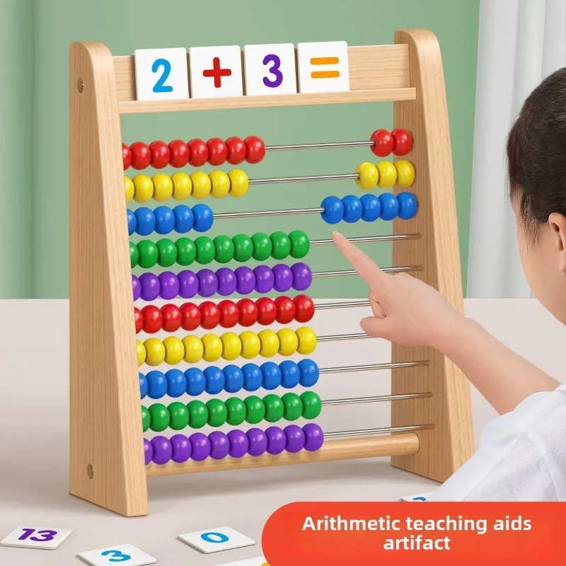 Abacus Counting Bead - لعبة تعليمية خشبية للأطفال على شكل