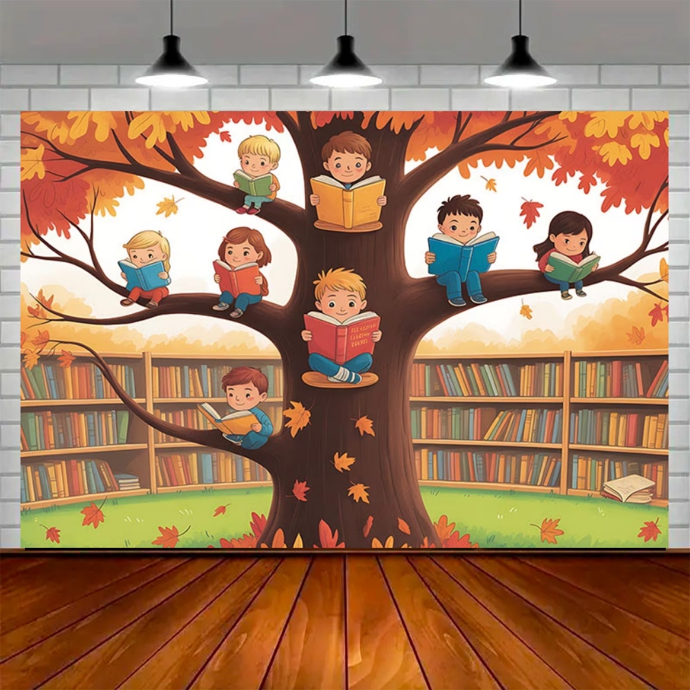 خلفية زينة لحفلة يوم القراءة ا - مراجعة Kids Education Background وسعره